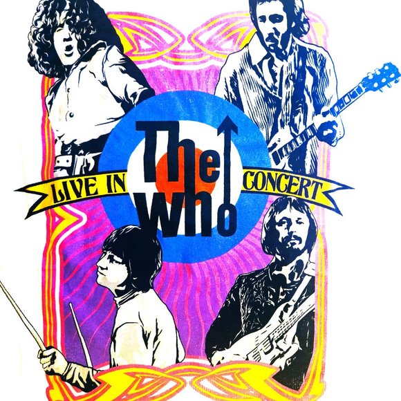 The Who Live in Concert Poster punk rock Unisex Official T-Shirt M NWT - Picture 2 of 3